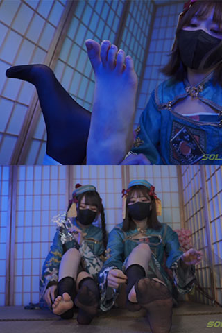 [寄卖视频]-Mia3&Miya万圣节限定-双人丝袜捆绑TK