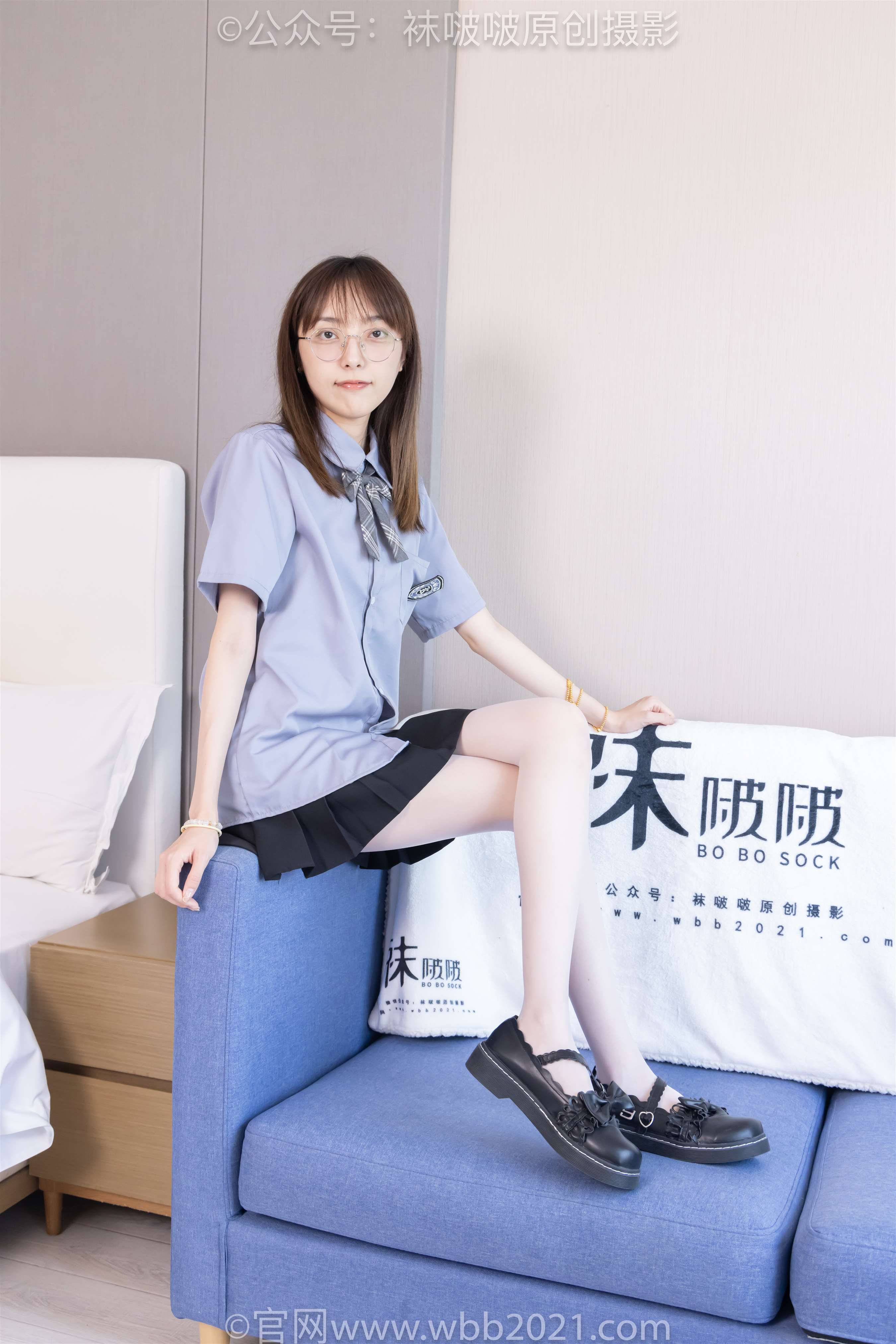 《[袜啵啵] 460期 稚予-JK制服、皮鞋、帆布鞋、薄白丝(带视频)【163P+1V/7.16G】》作品图