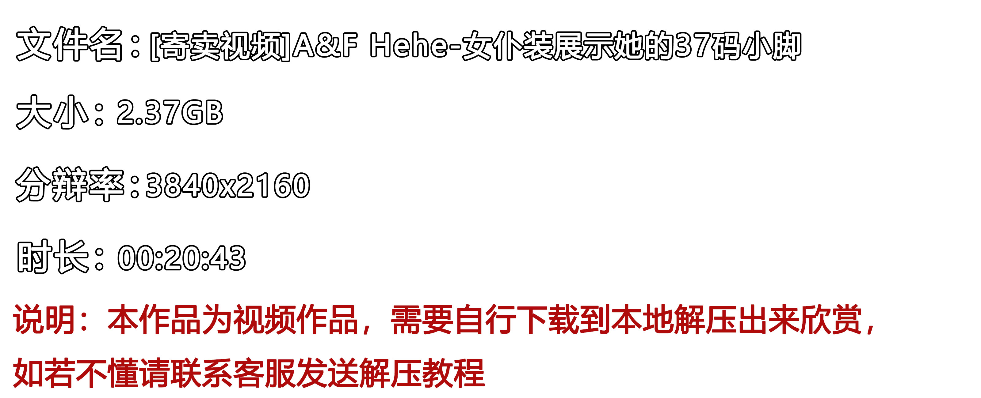 《[寄卖视频]A&F-Hehe-女仆装展示她的37码小脚》作品图
